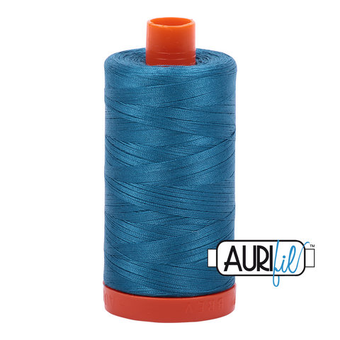 Medium Teal 1125 Aurifil 50wt Thread - 1300M Spool 100% Cotton 2ply Italian Thread