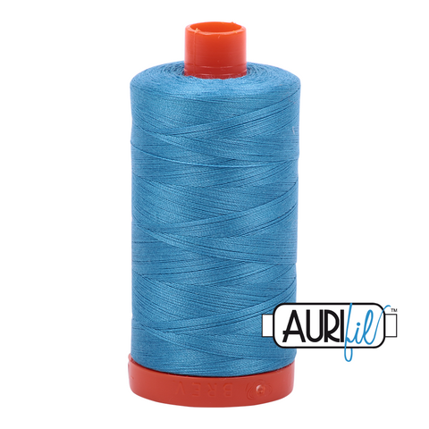 Bright Teal 1320 Aurifil 50wt Thread - 1300M Spool 100% Cotton 2ply Italian Thread