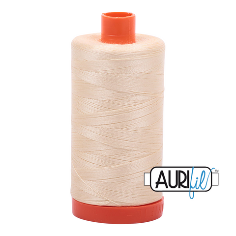 Butter 2123 Aurifil 50wt Thread - 1300M Spool 100% Cotton 2ply Italian Thread