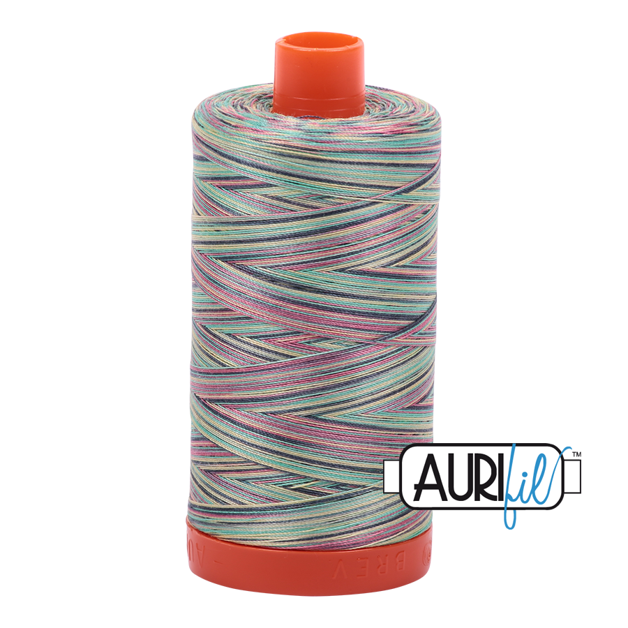 Marrakesh 3817 Variegated Aurifil 50wt Thread - 1300M Spool 100% Cotton 2ply Italian Thread