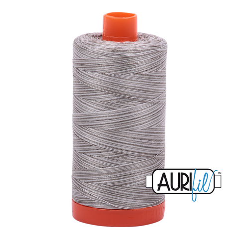 Silver Fox 4670 Variegated Aurifil 50wt Thread - 1300M Spool 100% Cotton 2ply Italian Thread