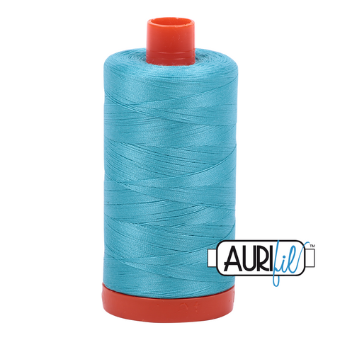 Bright Turquoise 5005 Aurifil 50wt Thread - 1300M Spool 100% Cotton 2ply Italian Thread