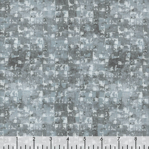 Glaze Grey Abstract Squares by Satin Moon Designs 108" wide x 2.4 metre length - 3476-95