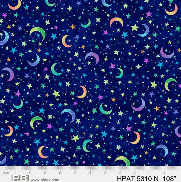 P&B Hootie Patootie Mystical Nights Navy Background 108" wide x 2.1 metres - 5310 N