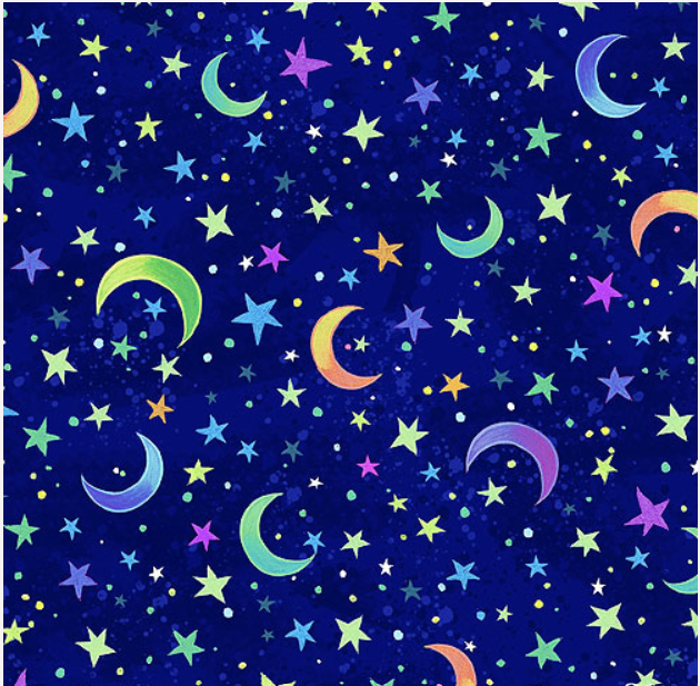 P&B Hootie Patootie Mystical Nights Navy Background 108" wide x 2.1 metres - 5310 N