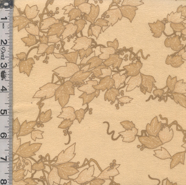 Studio E Tranquil 111 Flannel Beige Leaves and Vines 108" wide x 2.1 metres # F7081-44