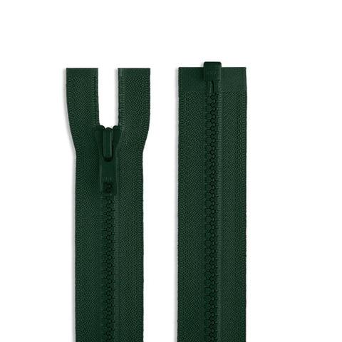 YKK Size 5 Open Ended Molded Plastic 14 inch (35.5cms) Jacket Zip - Green #530